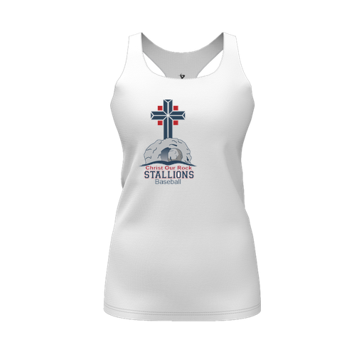 [FT0TRBWH-FYS-LOGO2] Decker Racerback Tank Top (Female Youth S, White, Logo 2)