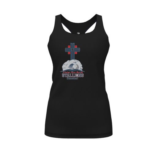 [CUS-DFW-RCBK-PER-BLK-FYS-LOGO2] Racerback Tank Top (Female Youth S, Black, Logo 2)