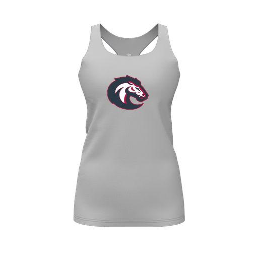 [CUS-DFW-RCBK-PER-GRY-FYS-LOGO1] Racerback Tank Top (Female Youth S, Gray, Logo 1)
