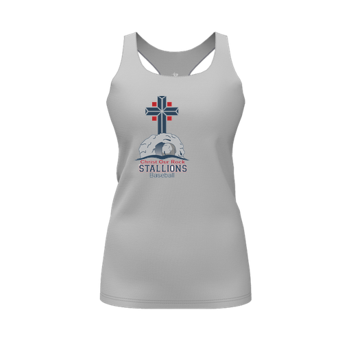 [CUS-DFW-RCBK-PER-GRY-FYS-LOGO2] Racerback Tank Top (Female Youth S, Gray, Logo 2)