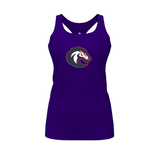 [FT0TRBPP-FYS-LOGO1] Decker Racerback Tank Top (Female Youth S, Purple, Logo 1)