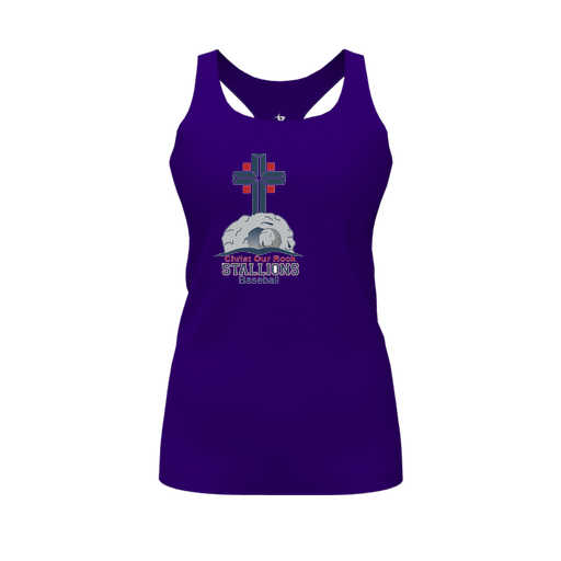[CUS-DFW-RCBK-PER-PUR-FYS-LOGO2] Racerback Tank Top (Female Youth S, Purple, Logo 2)