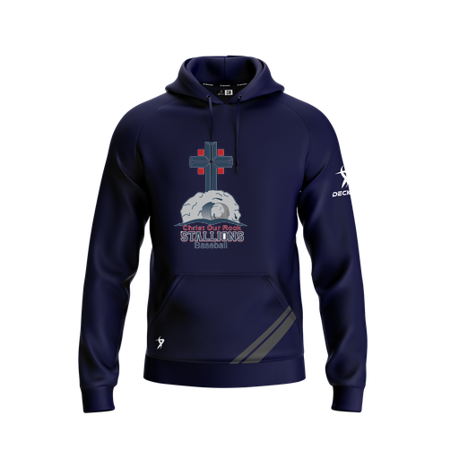 [FOLHSMNV-YXS-LOGO2] Decker Summit Hoodie (Youth XS, Navy, Logo 2)