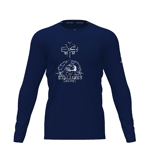 [CUS-DRIF-TEES-PER-CNK-LSL-NVY-YXS-LOGO2] Dri Fit Performance T-Shirt (Youth XS, Navy, Logo 2, Long Sleeve)