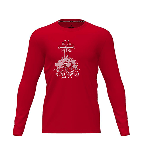 [CUS-DRIF-TEES-PER-CNK-LSL-RED-YXS-LOGO2] Dri Fit Performance T-Shirt (Youth XS, Red, Logo 2, Long Sleeve)