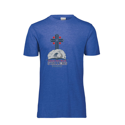 [FTSCUBRY-YS-LOGO2] Decker Youth Tri-Blend T-Shirt - Short Sleeve (Youth S, Royal, Logo 2)