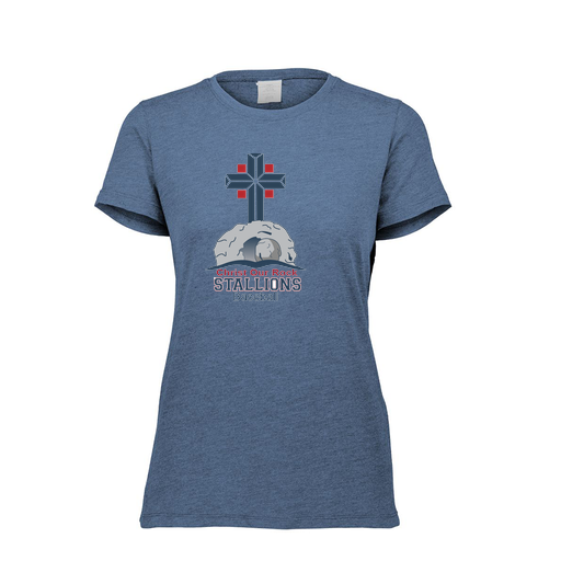 [FTSCUBNV-FAXS-LOGO2] Decker Women's Tri-Blend T-Shirt - Short Sleeve (Female Adult XS, Navy, Logo 2)
