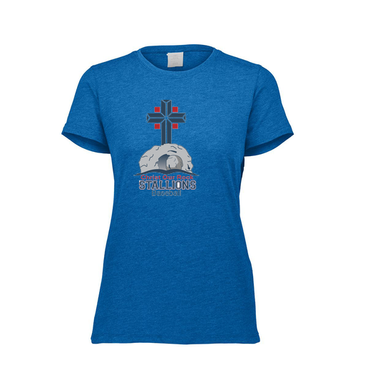 [FTSCUBRY-FAXS-LOGO2] Decker Women's Tri-Blend T-Shirt - Short Sleeve (Female Adult XS, Royal, Logo 2)