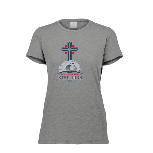 [FTSCUBGY-FAXS-LOGO2] Decker Women's Tri-Blend T-Shirt - Short Sleeve (Female Adult XS, Gray, Logo 2)
