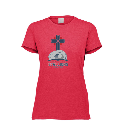[FTSCUBRD-FAXS-LOGO2] Decker Women's Tri-Blend T-Shirt - Short Sleeve (Female Adult XS, Red, Logo 2)