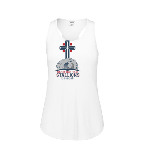 [3078.005.S-LOGO2] Ladies Tri Blend Tank Top (Female Adult S, White, Logo 2)