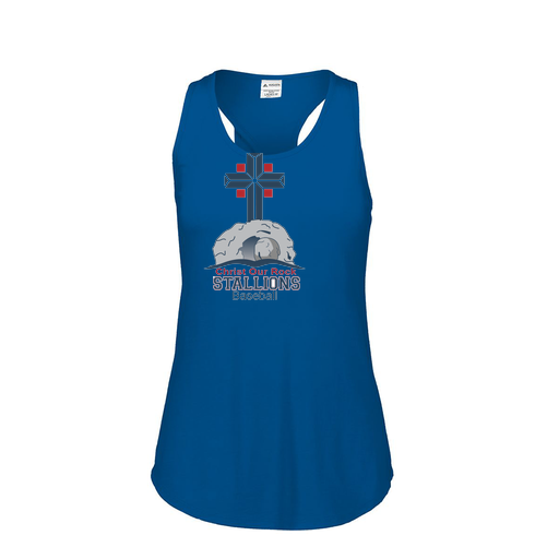 [3078.U55.S-LOGO2] Ladies Tri Blend Tank Top (Female Adult S, Royal, Logo 2)