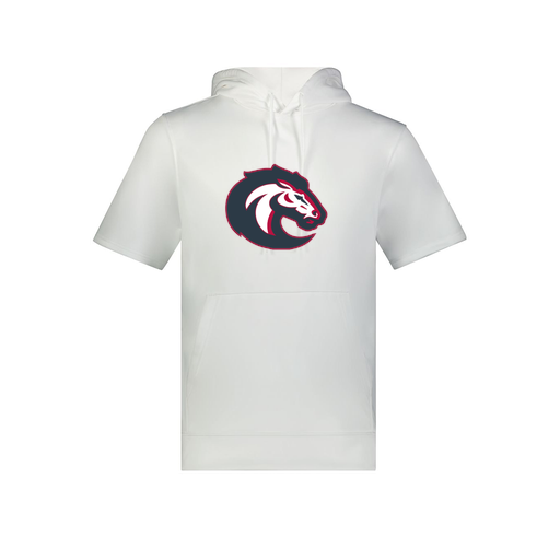 [6871.005.S-LOGO1] Men's Dri Fit Short Sleeve Hoodie (Adult S, White, Logo 1)