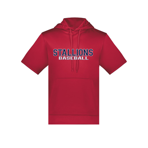 [6871.083.S-LOGO3] Men's Dri Fit Short Sleeve Hoodie (Adult S, Red, Logo 3)