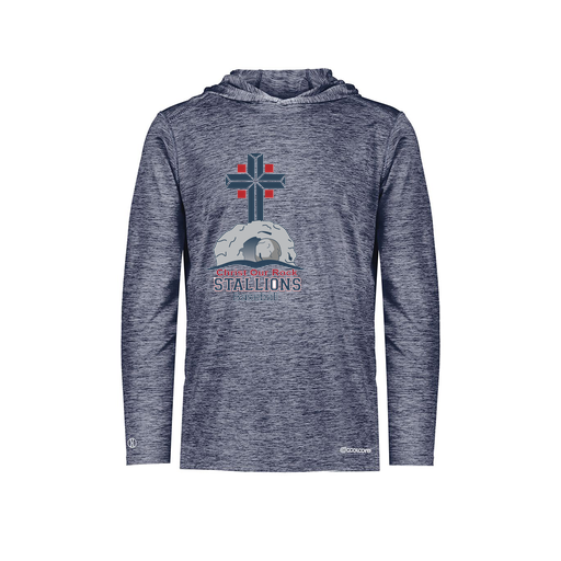 [FOLHCGNV-AS-LOGO2] Decker Men's Charge Hoodie (Adult S, Navy, Logo 2)