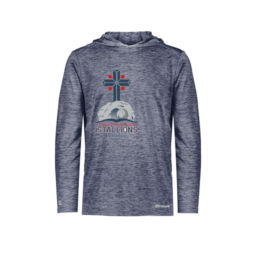 [FOLHCGNV-YS-LOGO2] Decker Youth Charge Hoodie (Youth S, Navy, Logo 2)