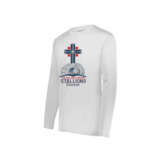 [222822.005.XS-LOGO2] Men's LS Smooth Sport Shirt (Adult XS, White, Logo 2)