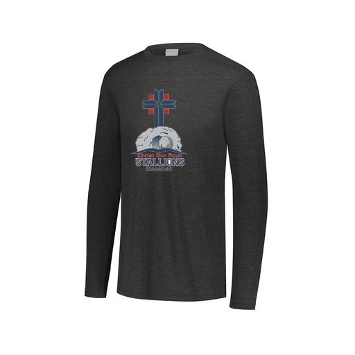 [FTLCUBBK-AXS-LOGO2] Decker Men's Tri-Blend T-Shirt - Long Sleeve (Adult XS, Black, Logo 2)