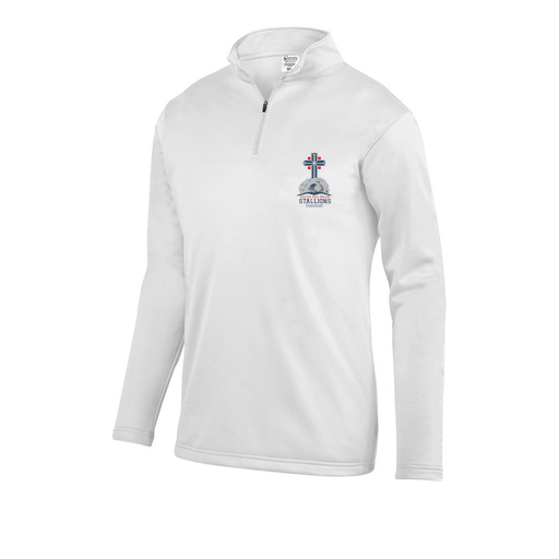 [DFW-FFQZ-WHT-AS-LOGO2] Men's FlexFleece 1/4 Zip (Adult S, White, Logo 2)