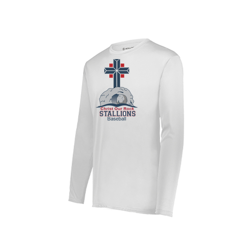 [222823.005.S-LOGO2] Youth LS Smooth Sport Shirt (Youth S, White, Logo 2)
