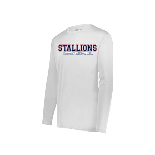 [222823.005.S-LOGO3] Youth LS Smooth Sport Shirt (Youth S, White, Logo 3)