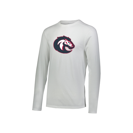 [3076.005.S-LOGO1] Youth LS Ultra-blend T-Shirt (Youth S, White, Logo 1)