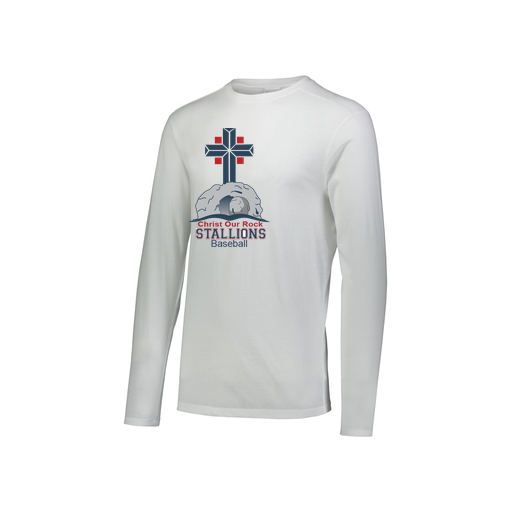 [FTLCUBWH-YS-LOGO2] Decker Youth Tri-Blend T-Shirt - Long Sleeve (Youth S, White, Logo 2)