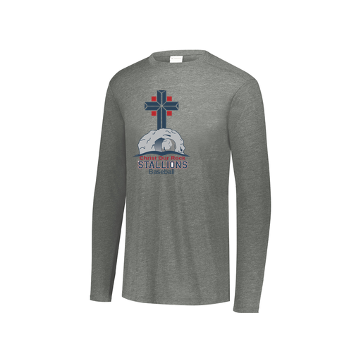 [3076.013.S-LOGO2] Youth LS Ultra-blend T-Shirt (Youth S, Gray, Logo 2)