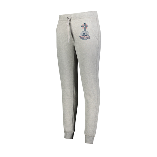 [229748.017.XS-LOGO2] Ladies 60/40 Fleece Jogger (Female Adult XS, Silver, Logo 2)